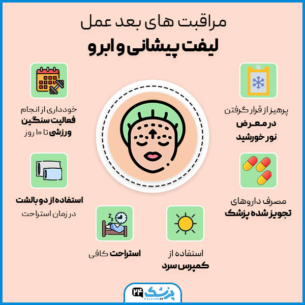 مراقبت های بعد عمل لیفت پیشانی و ابرو