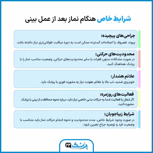 شرایط خاص نماز خواندن بعد از عمل بینی